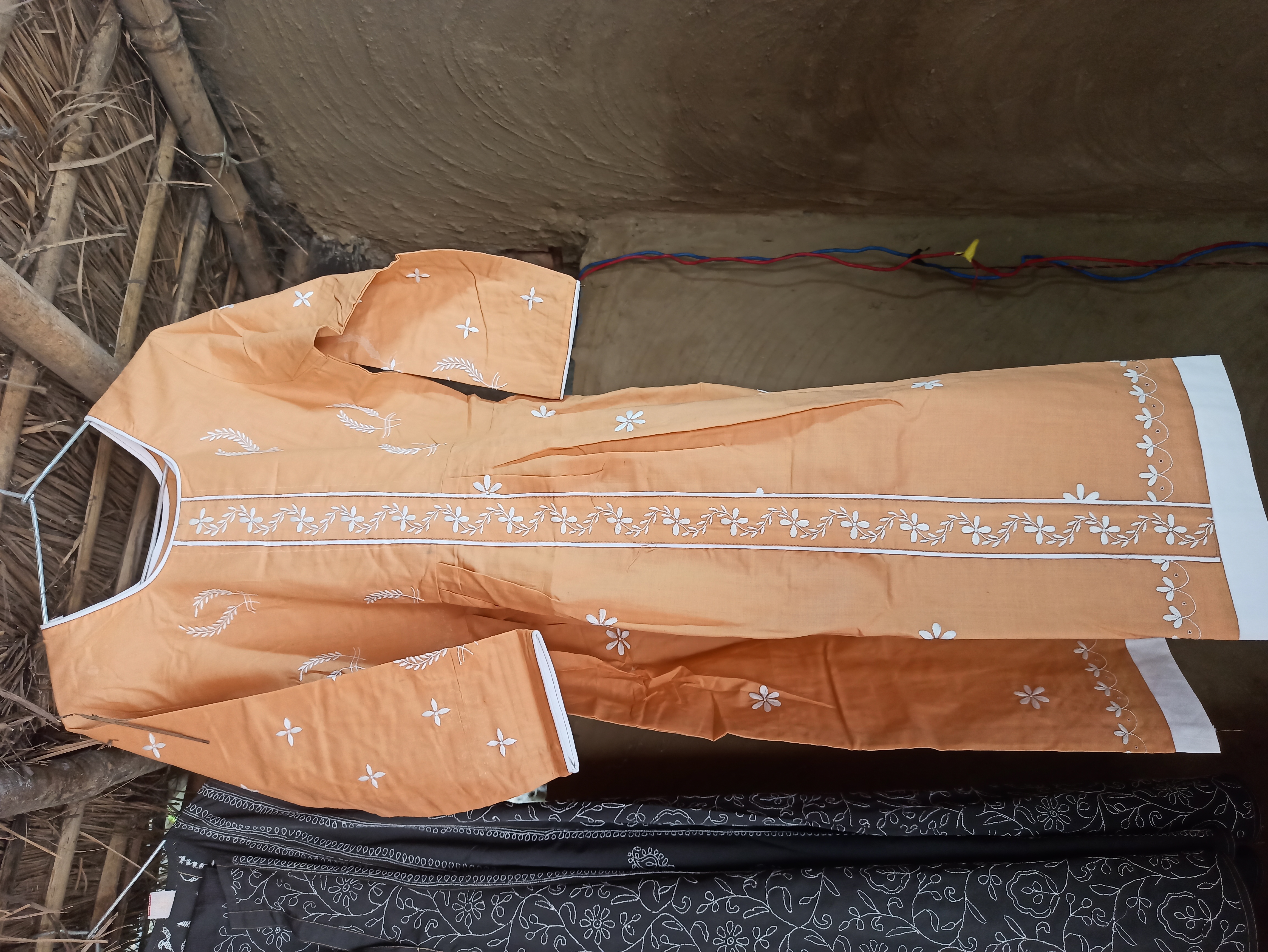 Chikankari embroidery close-up 3