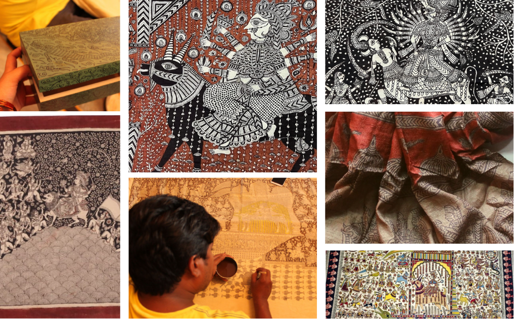 Collage of Mata Ni Pachhedi textiles